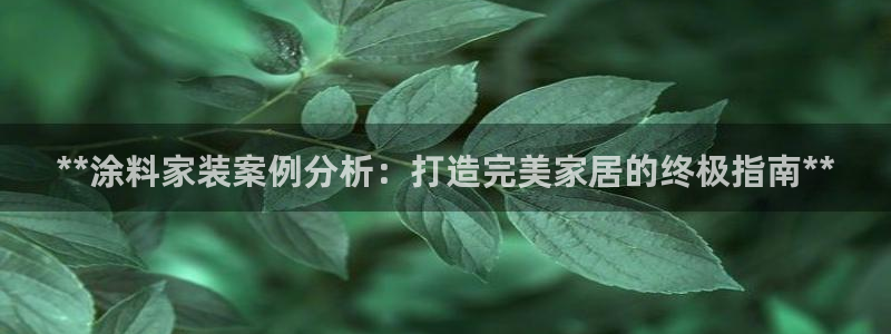 和记ag旗舰厅app：**涂料家装案例分析：打造完美家居的终极指南**