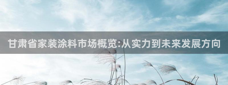 和记国际开户网站：甘肃省家装涂料市场概览:从实力到未来发展方向