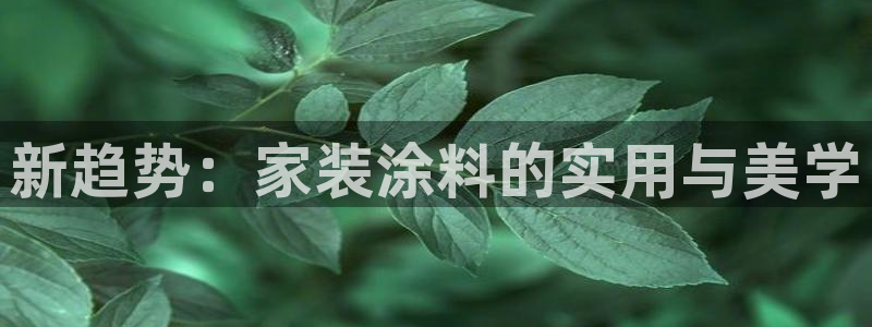 和记ag登录：新趋势：家装涂料的实用与美学